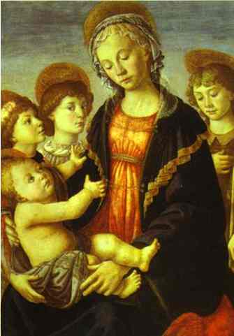 Sandro Botticelli Madonna and Child, Two Angels and the Young St. John the Baptist